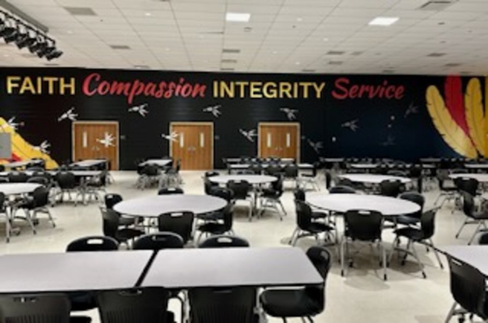 Fenwick High School students were surprised April 2 to see the cafeteria had been painted during Easter Break. RICK MCCRABB/CONTRIBUTED