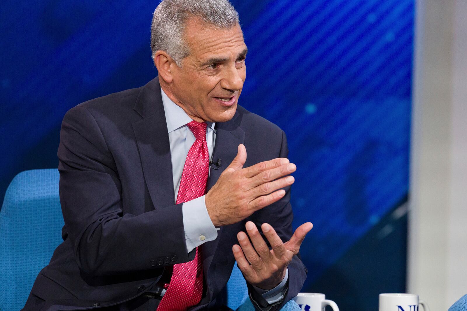 FILE - Candidate and former Assemblyman Jack Ciattarelli discusses the issues at the New Jersey Republican gubernatorial primary debate, at NJ PBS Studios, Wednesday, May 7, 2025, in Newark, N.J. (Steve Hockstein/NJ Advance Media via AP, Pool, File)