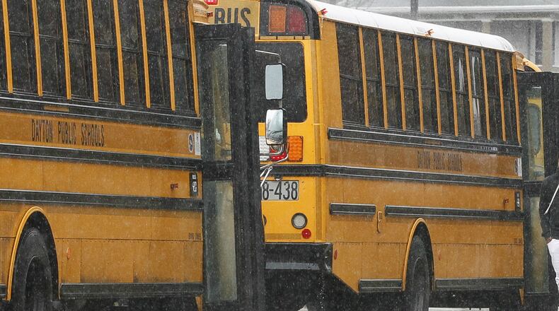 Dayton Public Schools bus drivers have filed a strike notice that would take effect April 10. The print editions of this day s newspaper contained a photo that was replaced for this electronic edition.