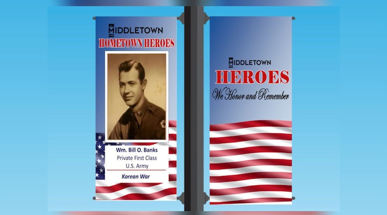 Hometown Heroes banners will be hung on light poles on Central Avenue. The banners cost $115 and no one is profiting off the banners, officials said. CONTRIBUTED PHOTO