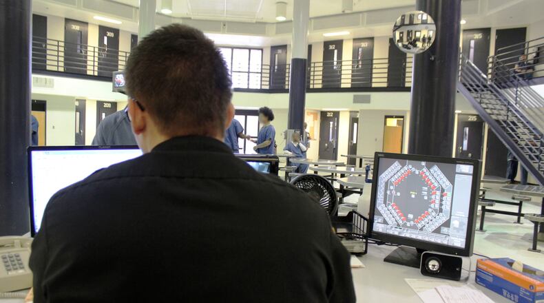 This is a view of the non-mental health pod at the Montgomery County Jail. FILE