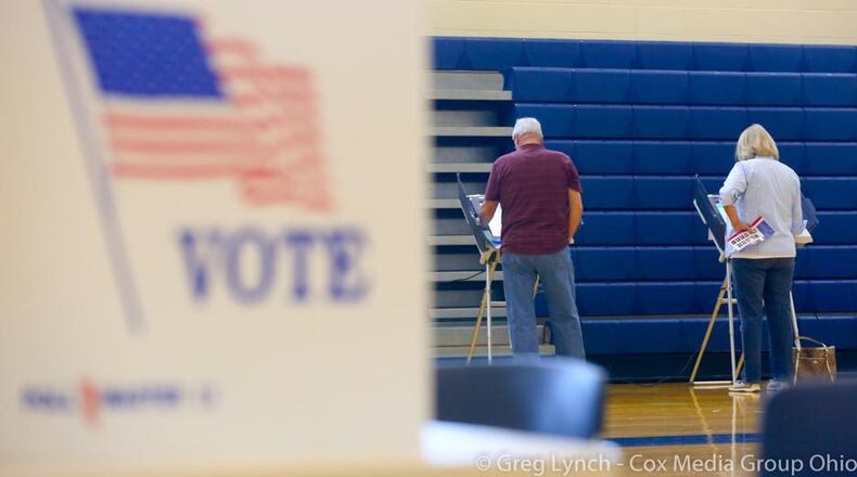 Ohioans can now vote in the Nov. 7 election at their local board of elections, or by requesting an absentee ballot. Absentee ballots are up in Butler County over the 2015 election, the last local-year election. GREG LYNCH/FILE