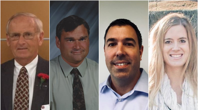 The four candidates for Ross Board of Education are (from left): Edward Bosse Jr., William Buelsing, Andrew Schnell and Amy Webb.