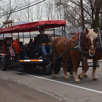 A horse-drawn carriage travels through Shandon as part of the village’s annual Christmas in the Country event in 2016. This year’s event is Nov. 29. CONTRIBUTED