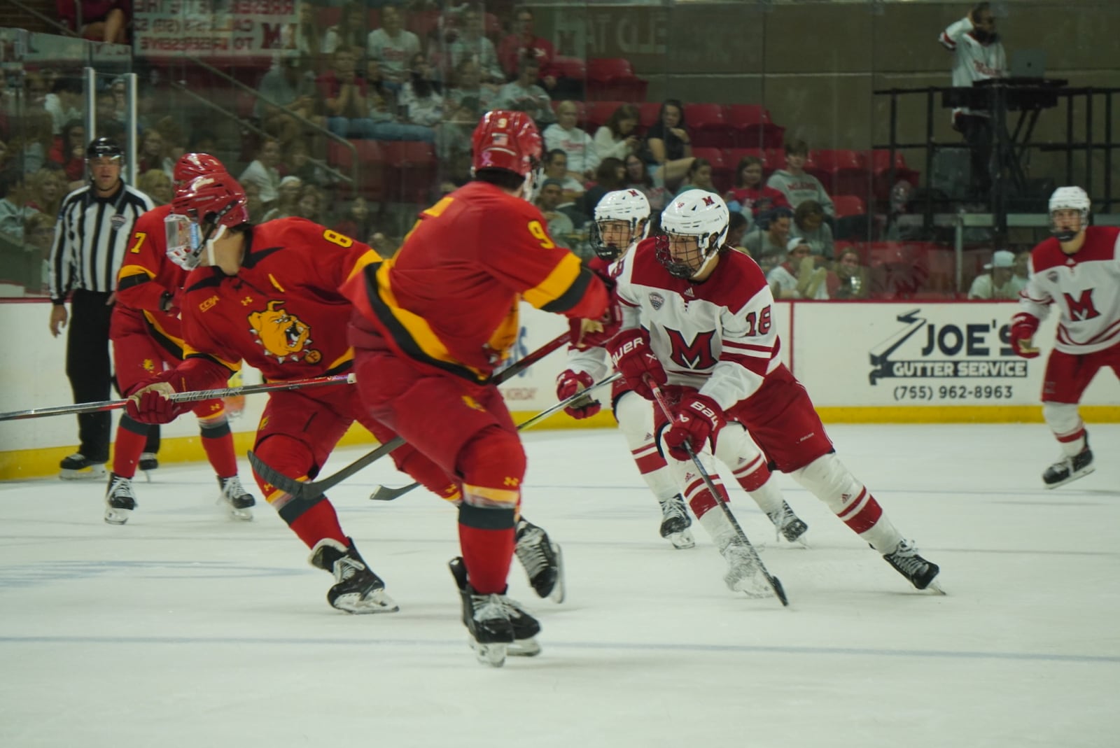 The Miami RedHawks hockey team started the season off 2-0 after a weekend sweep of Ferris State at Goggin Ice Center. CHRIS VOGT / CONTRIBUTED