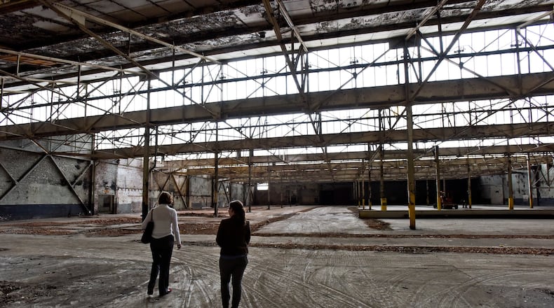 Developers would like to turn the former Champion Paper mill on North B Street into a mixed use sports facility with indoor and outdoor fields for multiple sports. Project manager Frances Mennone took us on a tour of the facility. NICK GRAHAM/STAFF