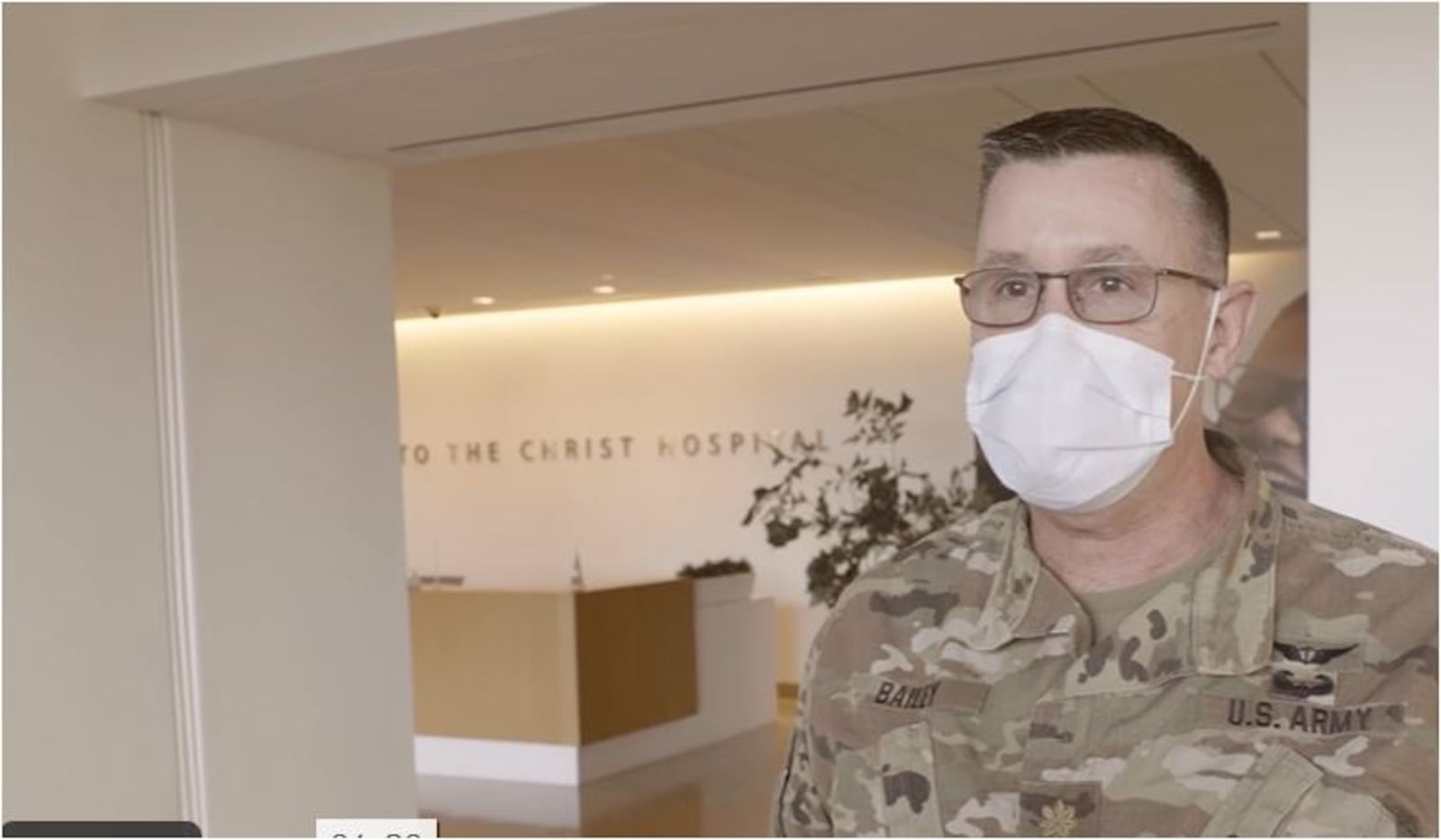 Maj. Eric Bailey, a physician’s assistant from Waynesville and member of the Ohio National Guard, has joined the team at Christ Hospital to reduce the strain on staff during the COVID-19 increase. SUBMITTED PHOTO