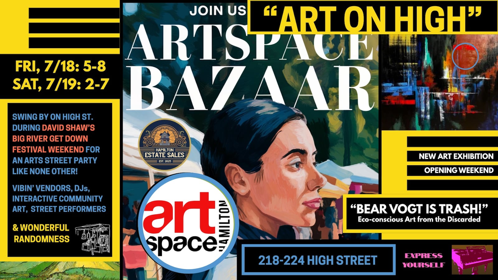 Artspace in Hamilton will host "Art on High during the 2025 Big River Get Down. CONTRIBUTED/ARTSPACE
