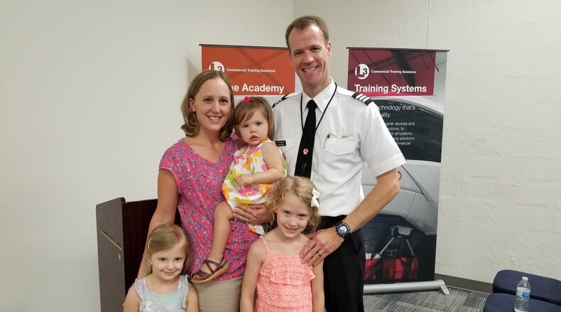 A former Miami University student – and son of a popular Miami professor – died in a recent crash while piloting a medical rescue plane. Scott Walton, pictured with his wife and children, was the pilot of a Guardian Flight medical transport that crashed in Nevada Friday night about 40 miles from Reno killing him, a patient and three others. (Provided Photo\Journal-News)