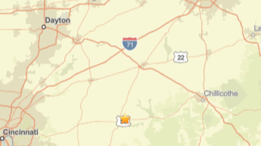 An earthquake was reported in Highland County early this morning.
Screenshot from U.S. Geological Survey (USGS)'s official map.