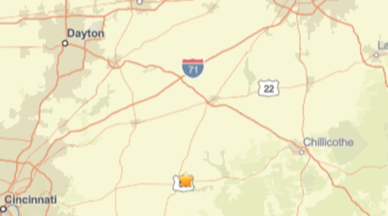 An earthquake was reported in Highland County early this morning.
Screenshot from U.S. Geological Survey (USGS)'s official map.