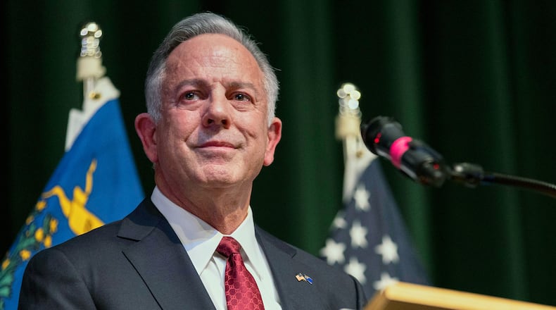 FILE - Clark County Sheriff and Nevada Gov.-elect Joe Lombardo during a news conference, Nov. 14, 2022, in Las Vegas. (AP Photo/Ellen Schmidt, File)