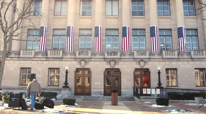The courtyard of the Preble County Courthouse in Eaton. FILE