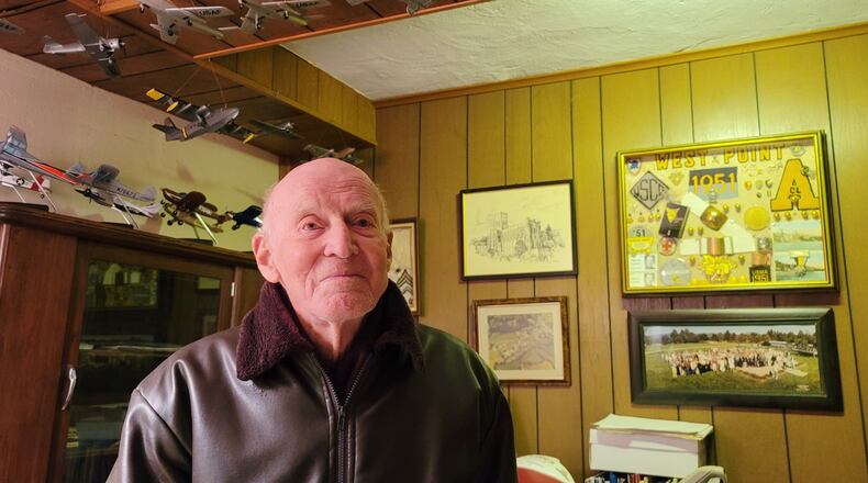 Barney Landry is the Butler County Veteran of the Year. Landry graduated from West Point and was a pilot in the Air Force who flew into radioactive clouds to collect data during nuclear testing in Marshall Islands. He then became an engineer at General Electric. NICK GRAHAM / STAFF
