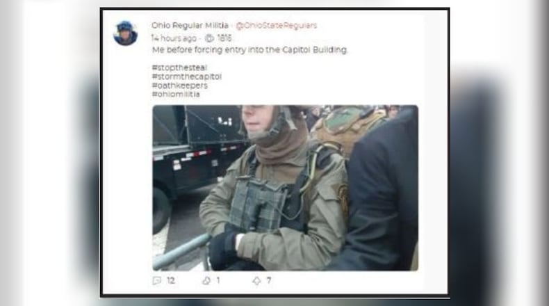 Jessica Watkins allegedly posted this to Parler after storming the U.S. Capitol with a militia group, according to a federal affadavit.