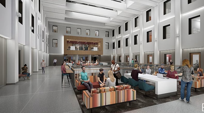 A $72 million renovation of one of Miami University’s oldest and busiest buildings is nearing completion. The two-year overhaul of the four-story Bachelor Hall on the eastern edge Miami’s main Oxford campus is one of the largest renovation projects in the university’s history. (Provided rendering)