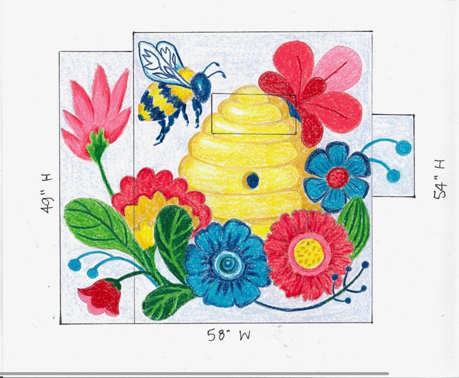 “Busy as a Bee,” designed by Edgewood artist Melissa Peterson, will be featured on a utility box along High Street near Journal Square and "The American Cape" sculpture. It's one of four murals being created in Hamilton this year via StreetSpark, a public arts program that is entering its second decade.