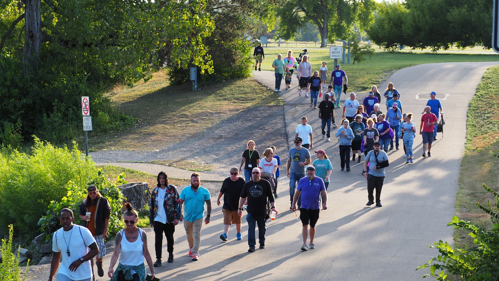 Residents gathered Monday, Aug. 25, 2025 for an International Overdose Awareness Day candlelight vigil and remembrance walk at Smith Park in Middletown. BRYN DIPPOLD/STAFF