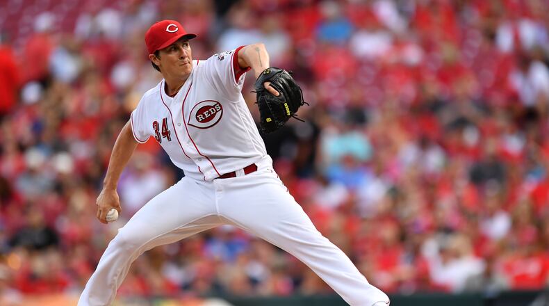 CINCINNATI, OH - JULY 24: Homer Bailey #34 of the Cincinnati Reds pitches in the second inning against the St. Louis Cardinals at Great American Ball Park on July 24, 2018 in Cincinnati, Ohio. (Photo by Jamie Sabau/Getty Images)