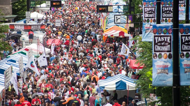 People pack Fifth Street at a previous Taste of Cincinnati. CONTRIBUTED