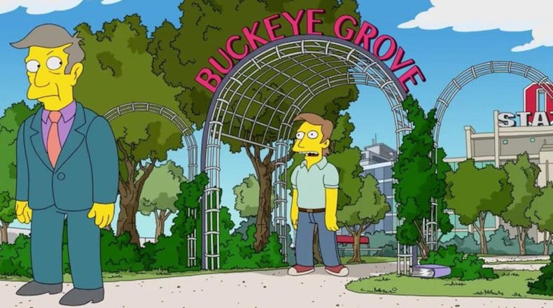 A scene form this Sunday’s episode of “The Simpsons” posted on Twitter by the account Ohio State Alumni.