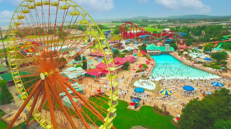 Aerial view of Kentucky Kingdom and Hurricane Bay. CONTRIBUTED