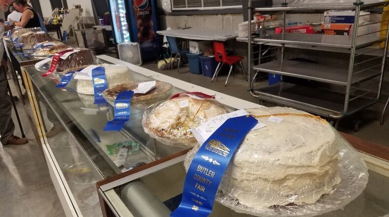 Some of the desserts that won the coveted Blue Ribbon at the Butler County Fair. BRENNEN KAUFFMAN/CONTRIBUTED