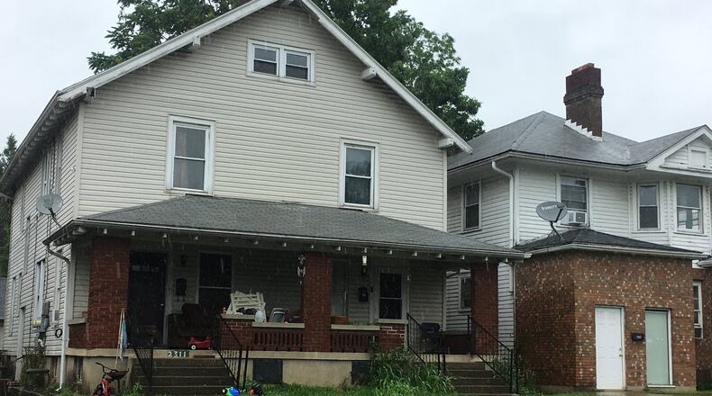 This house in the 2300 block of Central Avenue in Middletown iwas hit by gunfire early Thursday morning. RICK MCCRABB/STAFF