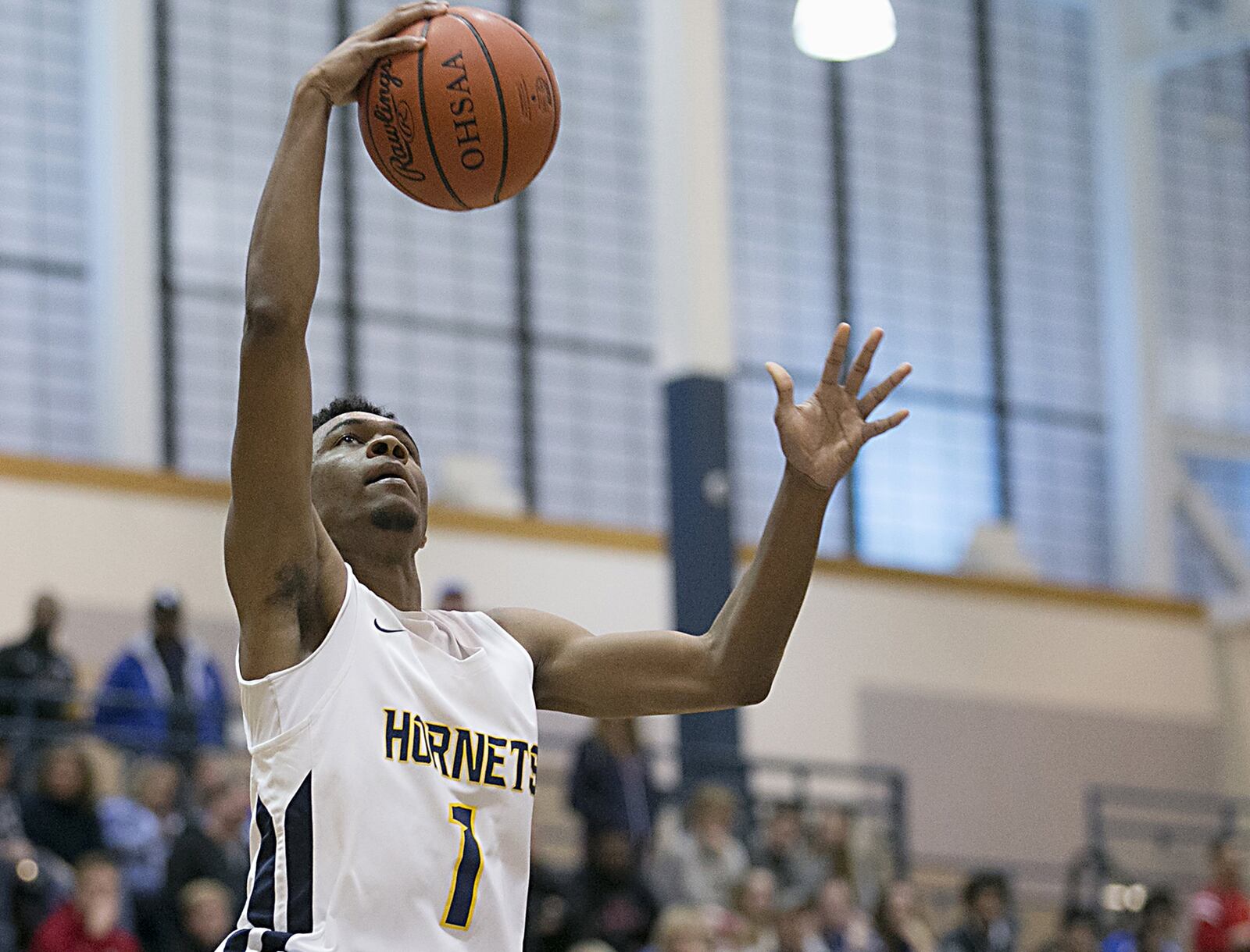 Monroe forward Tristan Backas jumps toward the basket Saturday night during the All-Butler County All-Star boys basketball game at the Hamilton Athletic Center. CONTRIBUTED PHOTO BY E.L. HUBBARD