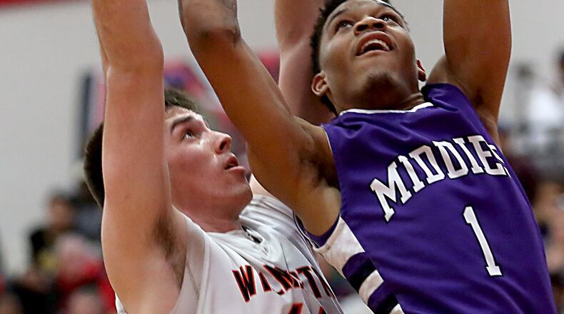Middletown High School is starting up its Varsity Club after being dormant for about 10 years. Leaders hope club members become active in the athletic department and the community. Here, Middie Nelson Rutledge takes a shot during a tournament game this season. CONTRIBUTED PHOTO BY E.L. HUBBARD