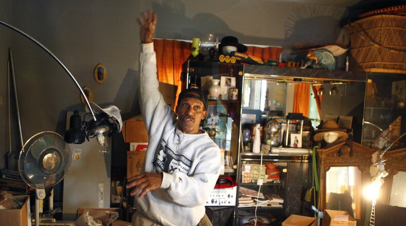 In 2011, Roi Miller inside of his living room where he said the floor almost collapsed under the weight of things he hoarded. Miller of Dayton was featured on the A&E show Hoarders earlier this Summer. Miller described how the stuff was stacked to the ceiling.