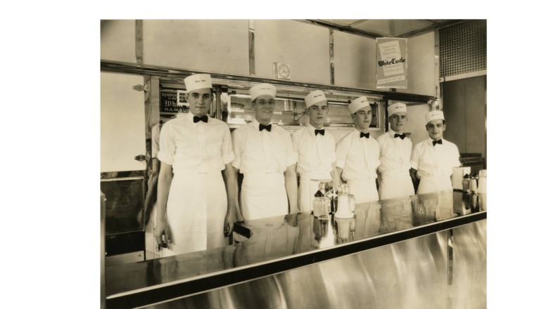 White Castle team members in uniform.
