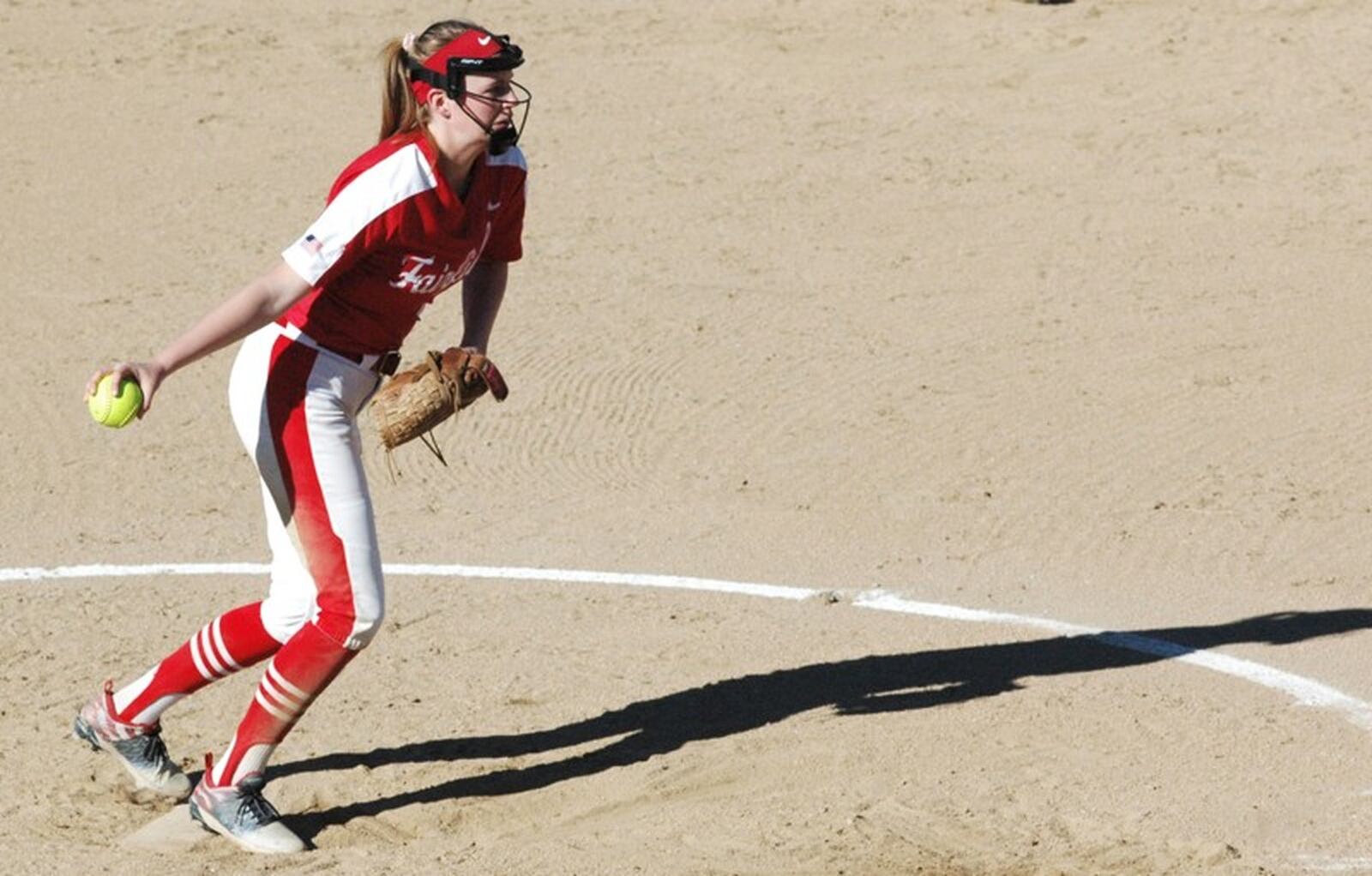 Fairfield’s Lindsey Mitchell deals to the plate April 9 during a 2-1 nonconference softball loss at Harrison. RICK CASSANO/STAFF