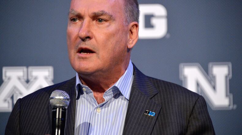 NEW YORK, NY - JUNE 26: Commissioner of The Big Ten Conference Jim Delany speaks at The Big Ten Network Kick Off Party at Cipriani 42nd Street on June 26, 2014 in New York City. (Photo by Ben Gabbe/Getty Images for Wink Public Relations)