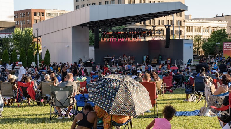 Crowds enjoyed mild, sunny weather at Levitt Pavilion in downtown Dayton last weekend, but we're headed back for highs in the 90s much of this week. TOM GILLIAM / CONTRIBUTING PHOTOGRAPHER