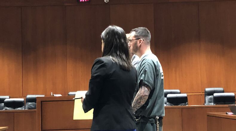 Jason Milby of Springboro was in court as lawyers and Judge Robert Peeler worked out final details in anticipation of his murder trial. Milby has already served about eight years in prison for child endangering in the shaken-baby case. STAFF/LAWRENCE BUDD