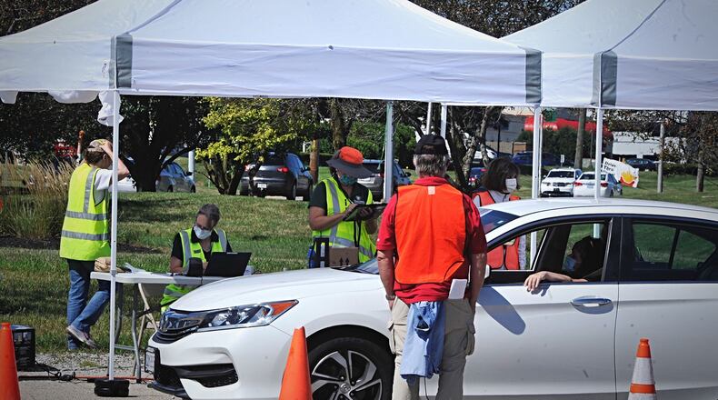 Free pop-up coronavirus testing was available at Wright State University's Nutter Center on Wednesday, Aug. 5, 2020. STAFF PHOTO / MARSHALL GORBY