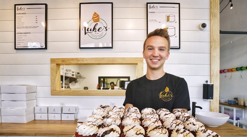 Luke Heizer has opened Luke's Custom Cakes in the former True West Voffee location on High Street in downtown Hamilton. NICK GRAHAM / STAFF
