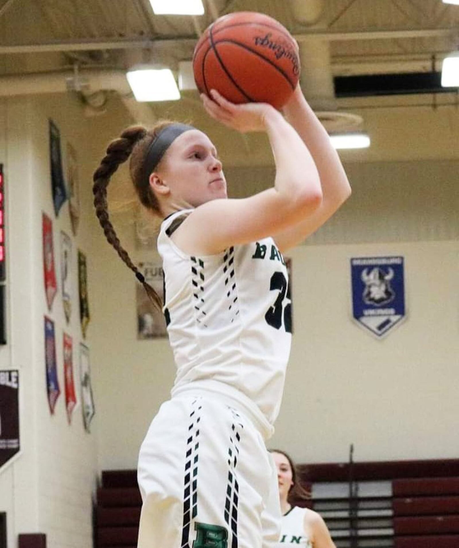 Badin’s Mickayla Kowalski puts up a shot during Saturday afternoon’s 54-10 win over Clinton-Massie in a Division II sectional opener at Lebanon. CONTRIBUTED PHOTO BY TERRI ADAMS
