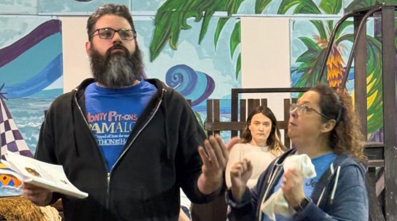 Scott Christian and Julie Joyce-Smith rehearse "Fiddler on the Roof" at Greater Hamilton Civic Theatre's Creative Center at the Palace. CONTRIBUTED