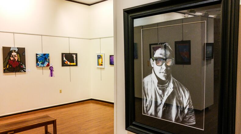 The Middletown Arts Center’s current exhibit in the main gallery is a collection of work by area students ages 13-18 titled “Tomorrow’s Artist Today.” The exhibit is on display through March 23. NICK GRAHAM/STAFF