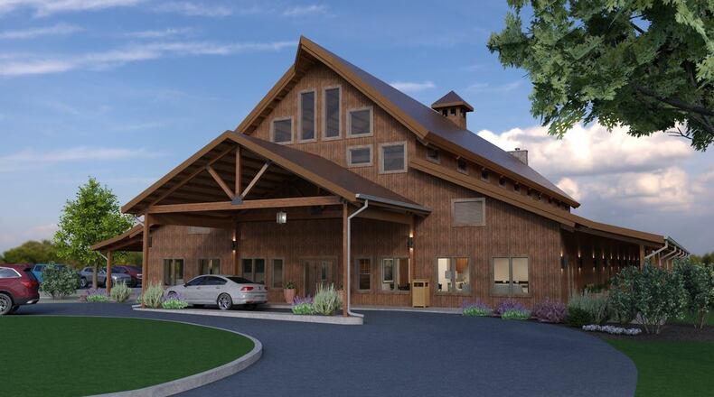 Hanover Reserve Weddings & Events will be a wooden post-and-beam barn located on a private, 45-acre lot at 1905 Millville Oxford Road in Butler County’s Hanover Twp. The 15,000-square-foot project, which will seat 400, is expected to complete construction by February 2021 and is pre-booking events for June 2021. CONTRIBUTED