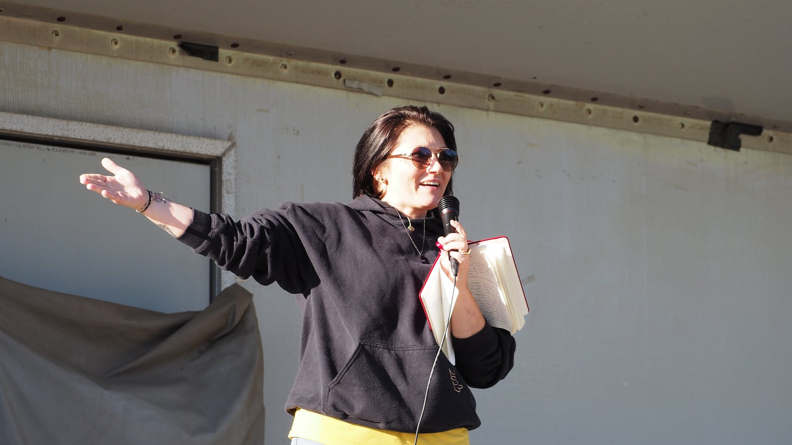 Alisha Bond, who is in recovery after being first connected to treatment through the HopeLine, emphasized the importance of sharing experiences. BRYN DIPPOLD/STAFF