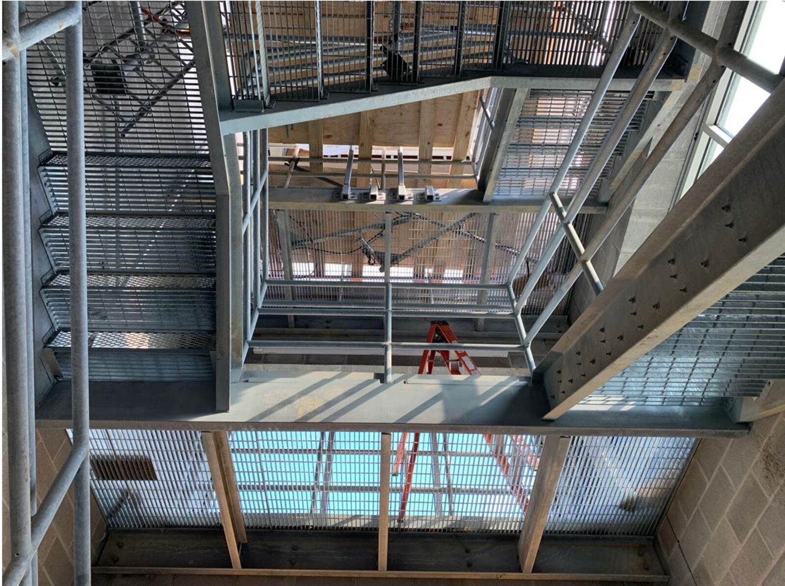 This is the stairwell to where Lebanon firefighters can hand wet hose as well as practice various skills at Station 41. ED RICHTER/STAFF
