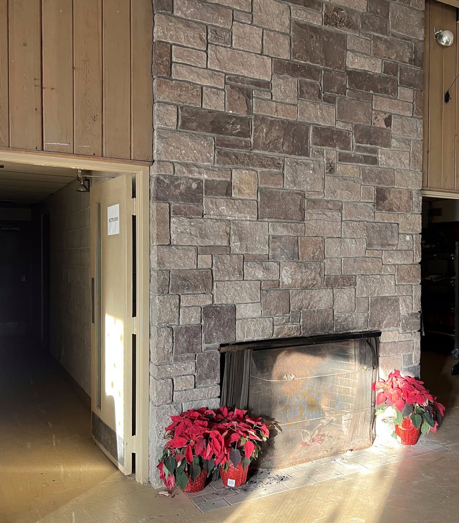 This undated photo released by the Bristol Parks, Recreation, Youth and Community Services department shows the chimney inside Mrs. Rockwell's Pavilion at Rockwell Park in Bristol, Conn. (Bristol Parks, Recreation, Youth and Community Services department via AP)