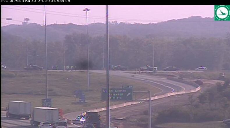 Expect delays at the Interstate 75 and Union Center Boulevard exit ramp. The ramp was temporarily closed, but flaggers are now directing traffic due to non-working traffic signals. Photo courtesy of ODOT