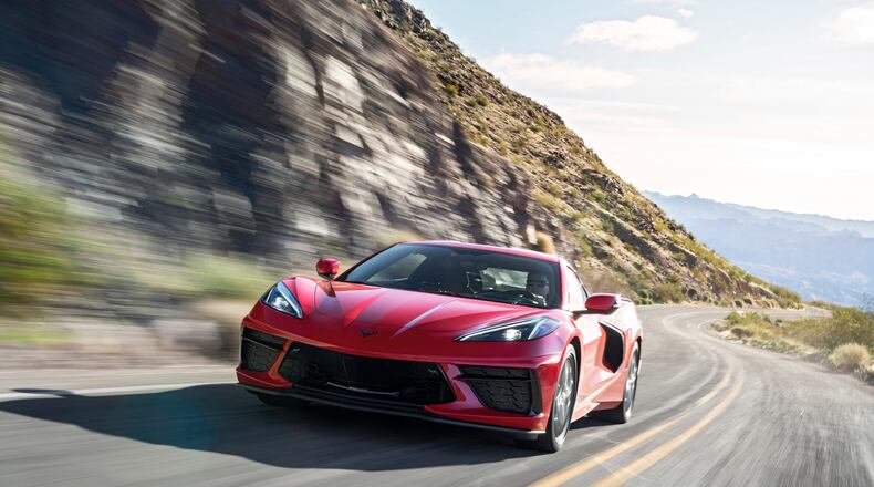 This photo provided by Chevrolet shows the 2020 Chevrolet Corvette. (Jessica Lynn Walker/Courtesy of Chevrolet via AP)