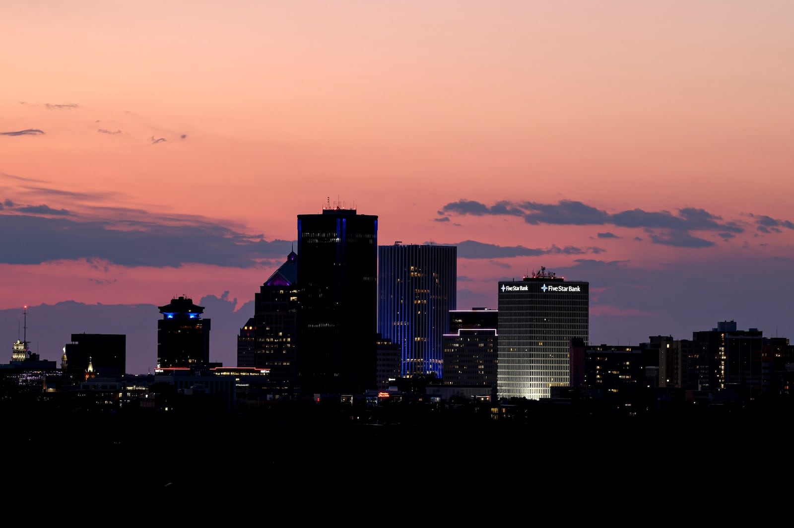 The sun sets on Thursday, March 27, 2025, in Rochester, N.Y. (Toni Duncan via AP)