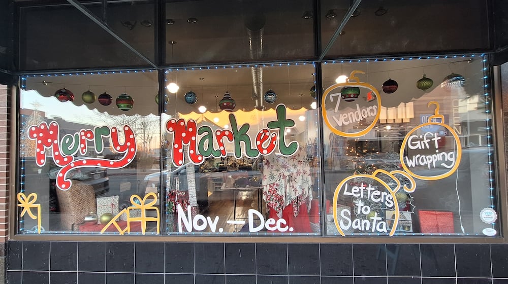 Merry Market, a new initiative in downtown Middletown to encourage shopping small, is open now through Christmas Eve at 1050 Central Ave. It open 11 a.m. to 6 p.m. Tuesday through Friday and 10 a.m. to 4 p.m. Saturday. CONTRIBUTED/MIRANDA MULLINS