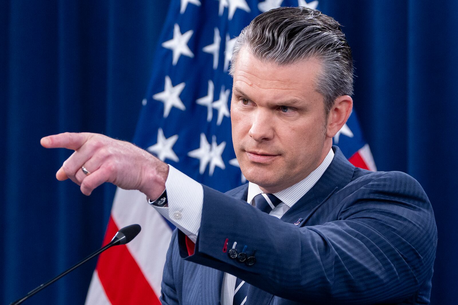 Defense Secretary Pete Hegseth speaks during a news conference at the Pentagon in Washington, Sunday, June 22, 2025, after the U.S. military struck three sites in Iran, directly joining Israel's effort to decapitate the country's nuclear program. (AP Photo/Alex Brandon)